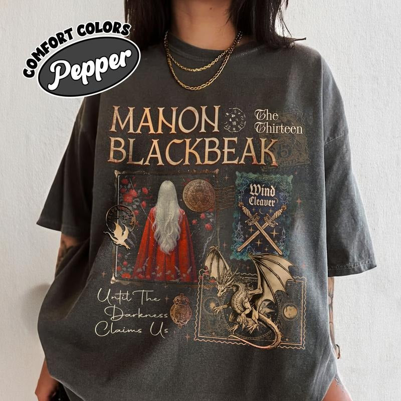 Manon Blackbeak Throne of Glass t-Shirt, The Thirteen Shirts, From Now Until The Darkness Claims Us, SJM ACOTAR Crescent...