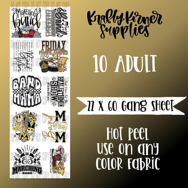 Marching Band DTF Transfer Gang Sheet, 22 x 60 T-Shirts, Hoodie, Sweatshirt | WearSparks.com