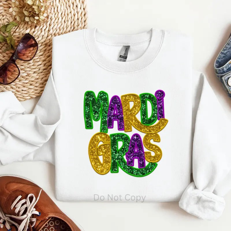 Mardi Gras Faux Sequin DTF Transfer T-Shirts, Hoodie, Sweatshirt | WearSparks.com