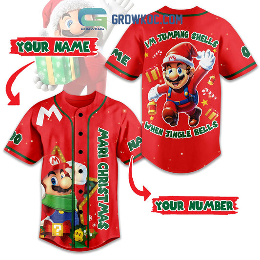 Mari Christmas I’m Jumping Shell When Jingle Bell Personalized Baseball Jersey