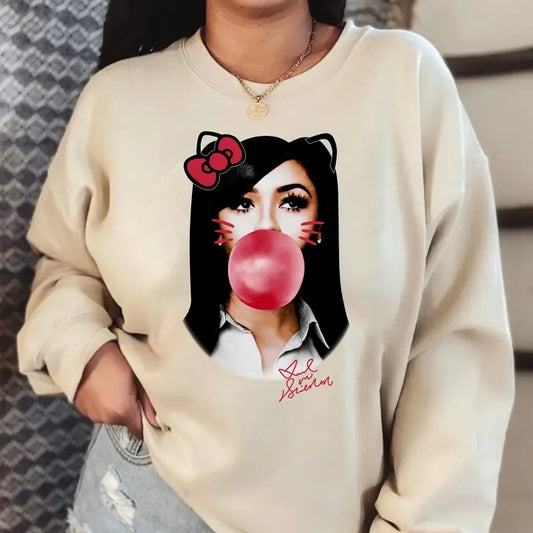 Mariah Red Kitty Bubblegum Big Face Sweatshirt - Celebrate the R&B Icon with this Exclusive Fashion Piece T-Shirts, Hoodie