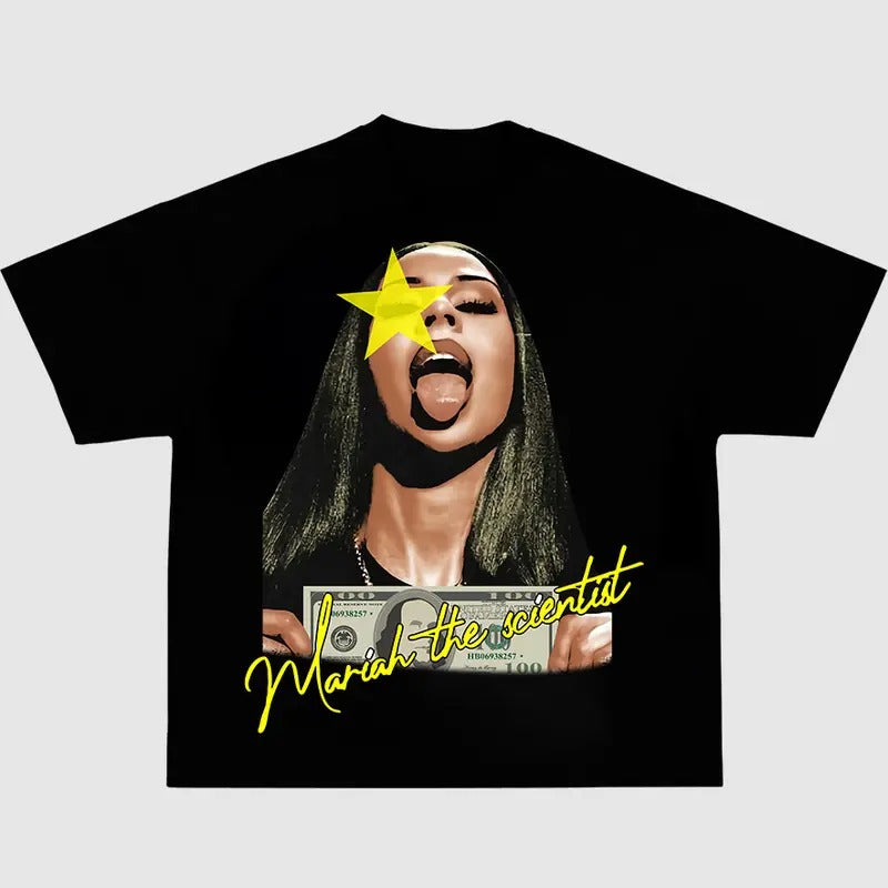 Mariahh The Scientistt Star Yellow Tee Shirt, Graphic Tee Shirt Classic Cotton Hoodie, Sweatshirt | WearSparks.com