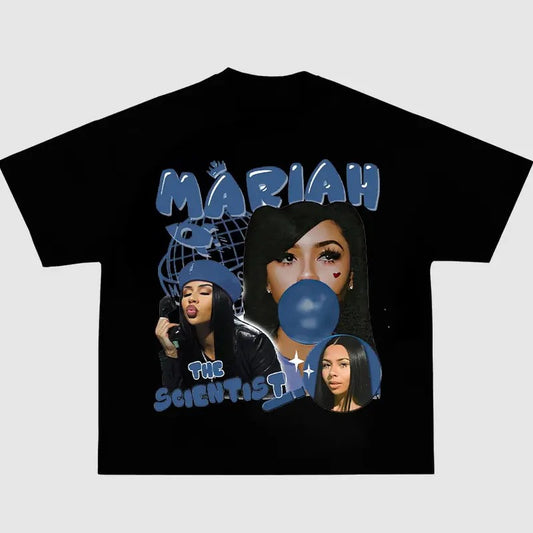 Mariiiah Music The Sciiientiiist Shirt Men's Women Vintage Oversized Y2k Crew Neck Short Sleeve Tee - Classic Cotton...