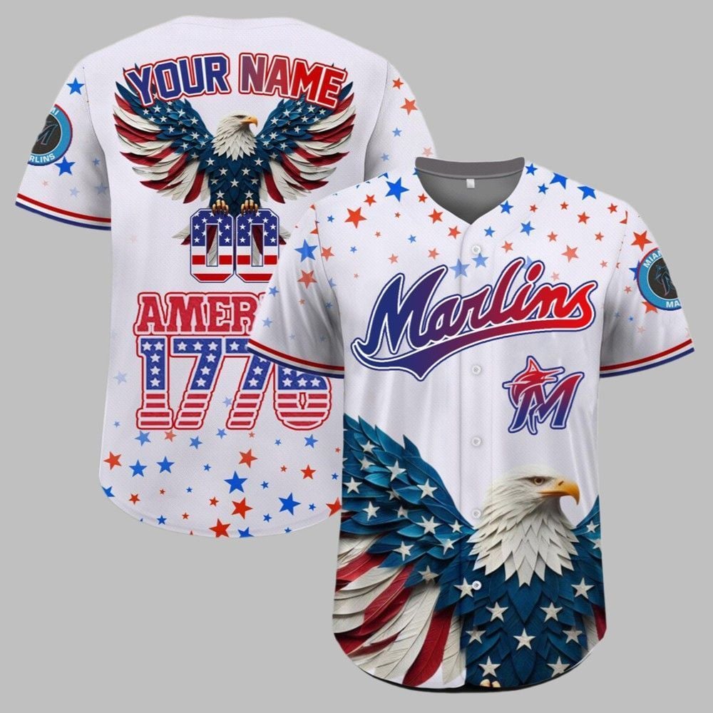 Marlins Independence Day Baseball Jersey 2025 - Grishko.com T-Shirts, Hoodie, Sweatshirt | WearSparks.com (Image 1)