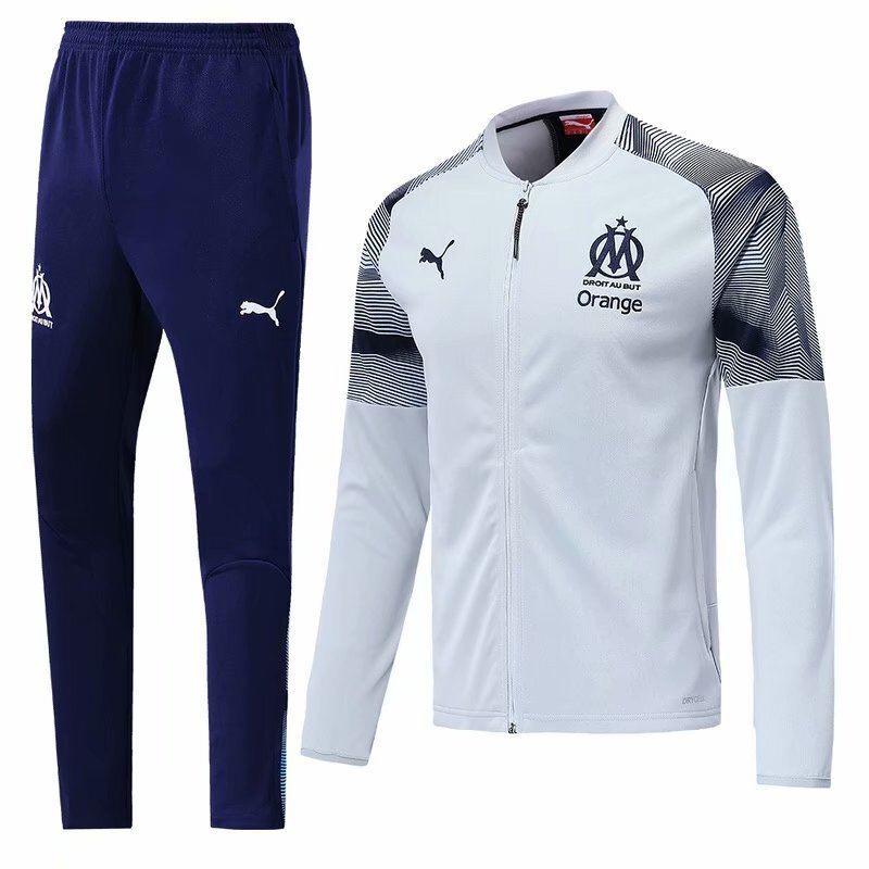 Marseille White black Back Training Suit 1