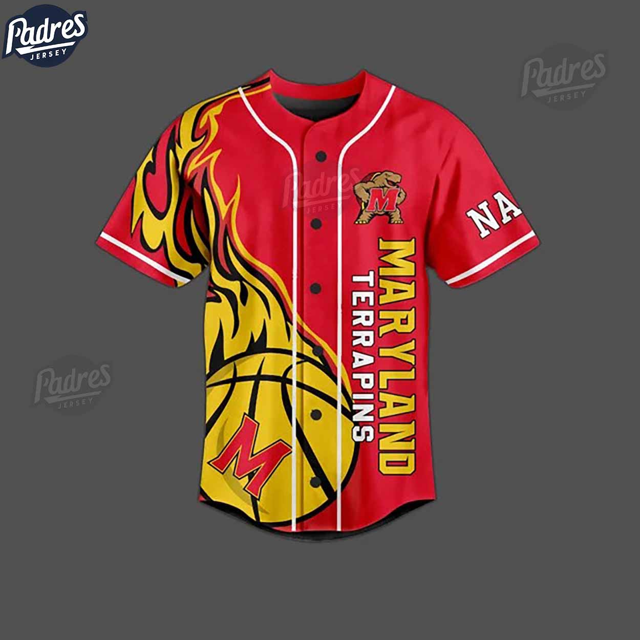 Maryland Terrapins Basketball Team Custom NCAA Baseball Jersey - Padres Jersey Oasis: Elevate Your Baseball... (Image 3)