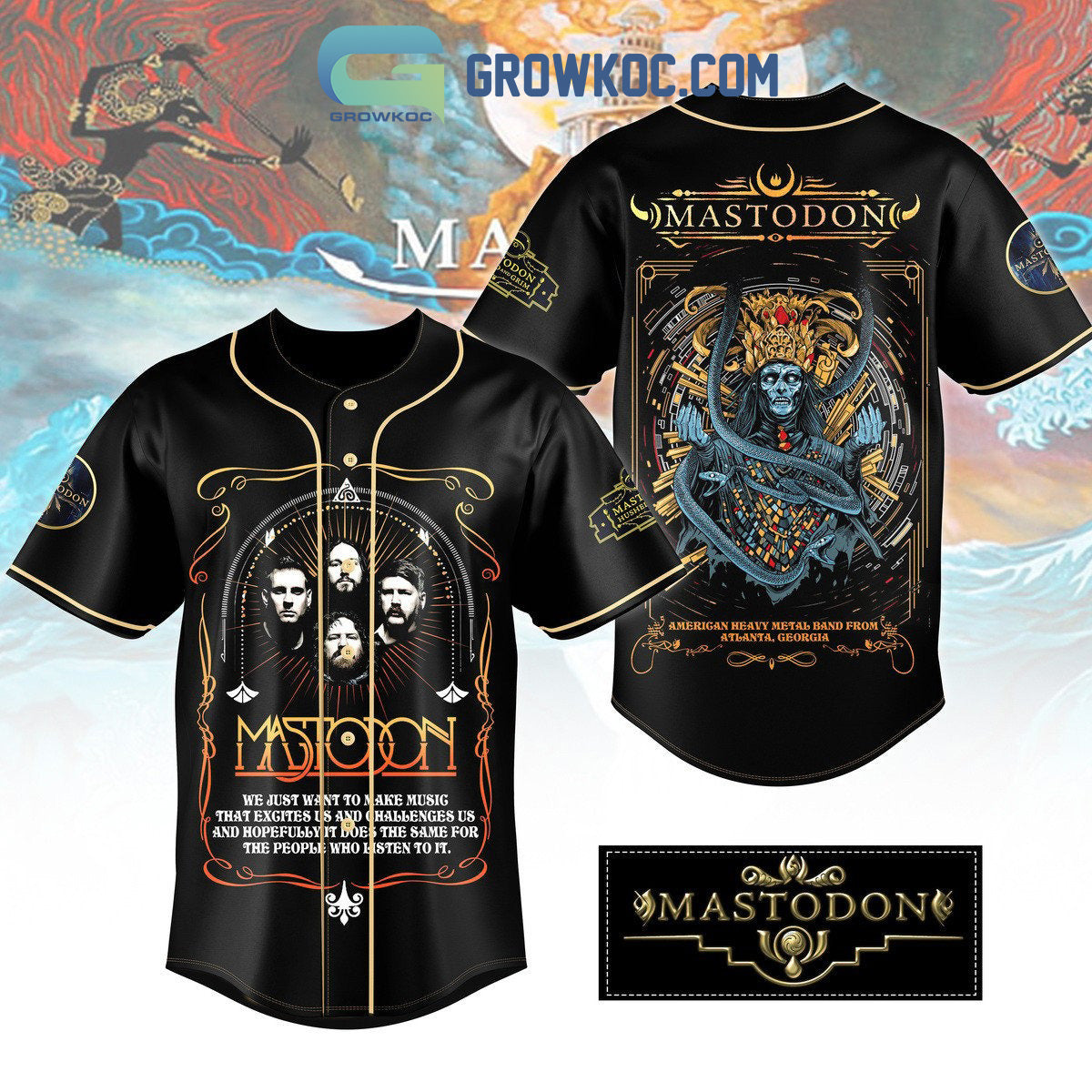 Mastodon American Heavy Metal Band Personalized Baseball Jersey
