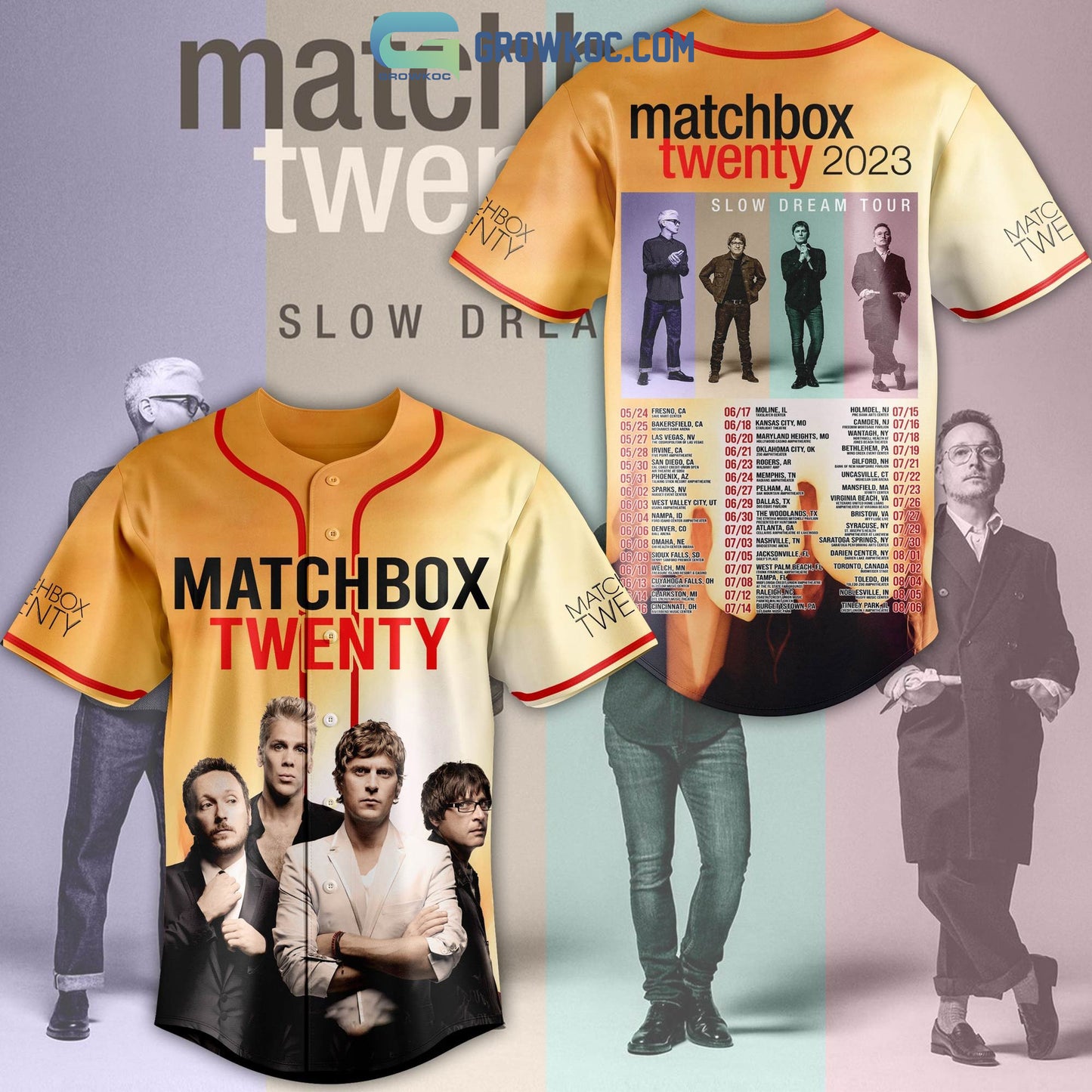 Matchbox Twenty 2023 Slow Dream Tour Baseball Jersey