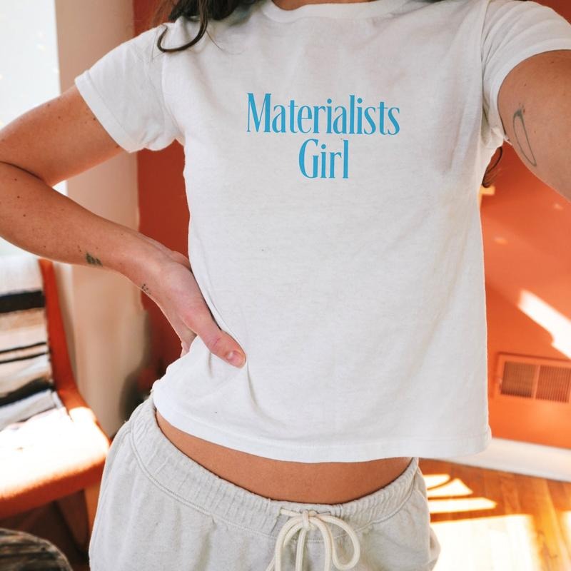 Materialists Girl ft Pedro Daddy Pascal Baby Tee x Tshirt, Materialists Merch, Pedro Pascal Lovers Outfit, Fan Merch,...
