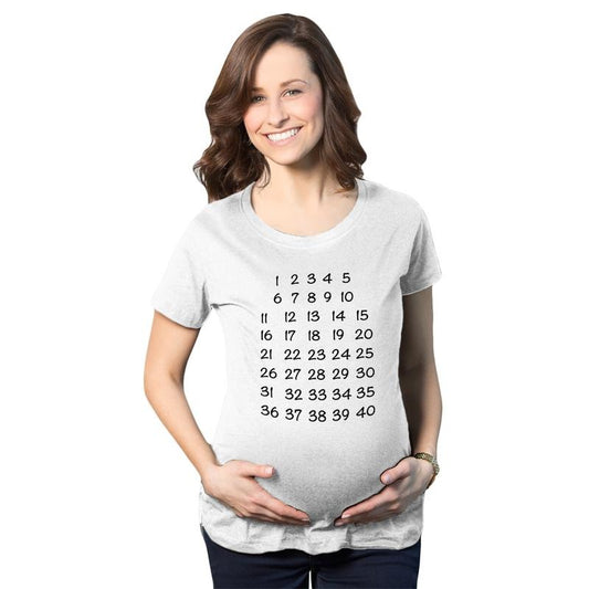 Maternity Calendar Countdown Pregnancy Tee Mark Off Baby Announcement T Shirt Funny Graphic Maternity Tee Cute Pregnancy...