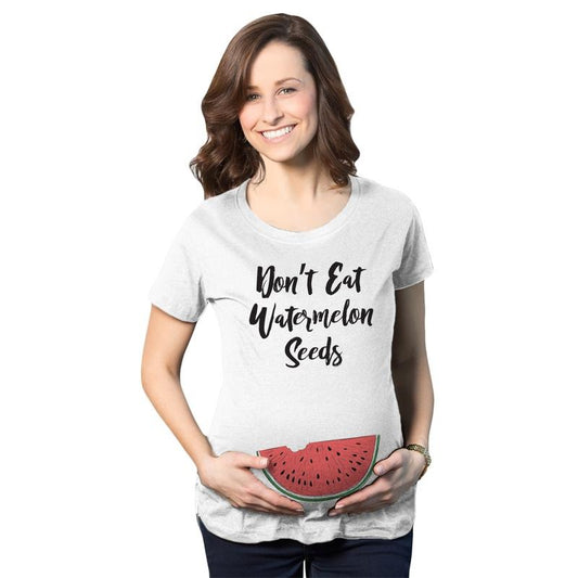 Maternity Don't Eat Watermelon Seeds T shirt Funny Pregnancy Reveal Pregnant Tee Funny Graphic Maternity Tee Cute...
