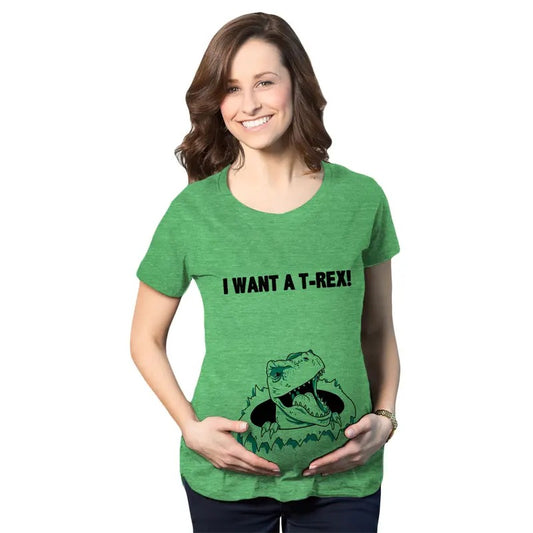 Maternity I Want A T-Rex Funny T Shirt Im Pregnant Dinosaur Pregnancy Tee Funny Graphic Maternity Tee Cute Pregnancy Tees...