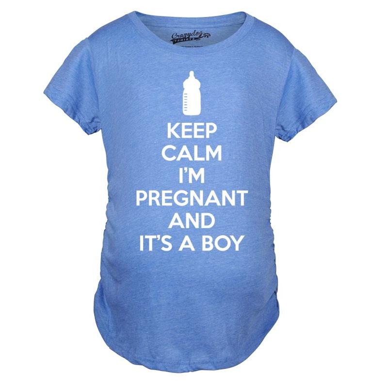 Maternity Keep Calm Im Pregnant and Its a Boy Shirt Funny Pregnancy Announcement Funny Graphic Maternity Tee Cute...