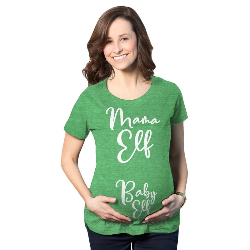 Maternity Mama Elf Baby Elf Pregancy T Shirt Cute Christmas Tee Funny Graphic Maternity Tee Cute Pregnancy Tees With Plus...