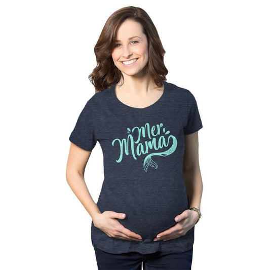 Maternity MerMama T Shirt Funny Mothers Day Mermaid Pregnancy Tee Funny Graphic Maternity Tee Cute Pregnancy Tees With...