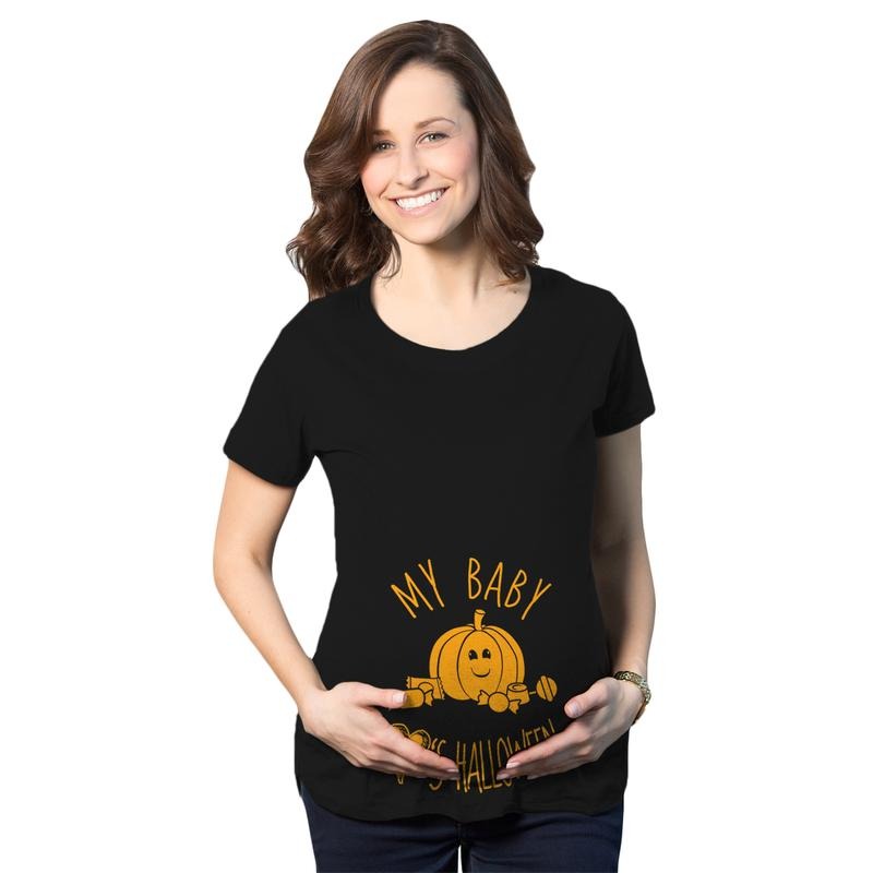 Maternity My Baby Loves Halloween Cute Pumpkin Pregnancy Halloween T Shirt Funny Graphic Maternity Tee Cute Pregnancy...