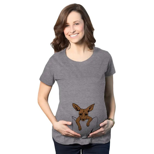 Maternity Peeking Kangaroo T Shirt Cute Pregnancy Tee Funny Graphic Maternity Tee Cute Pregnancy Tees With Plus Sizes...