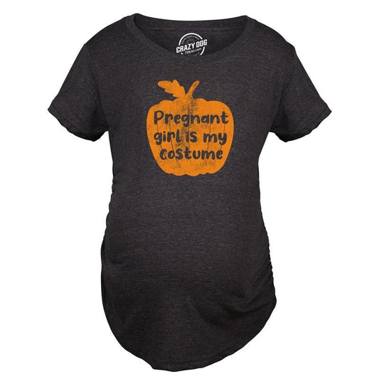 Maternity Pregnant Girl Is My Costume Tshirt Funny Halloween Baby Announcement Pregnancy Tee Funny Graphic Maternity Tee...