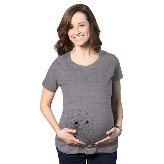 Maternity Spider Web Funny Graphic Announcement Pregnancy Tee Baby Bump T shirt Funny Graphic Maternity Tee Cute...