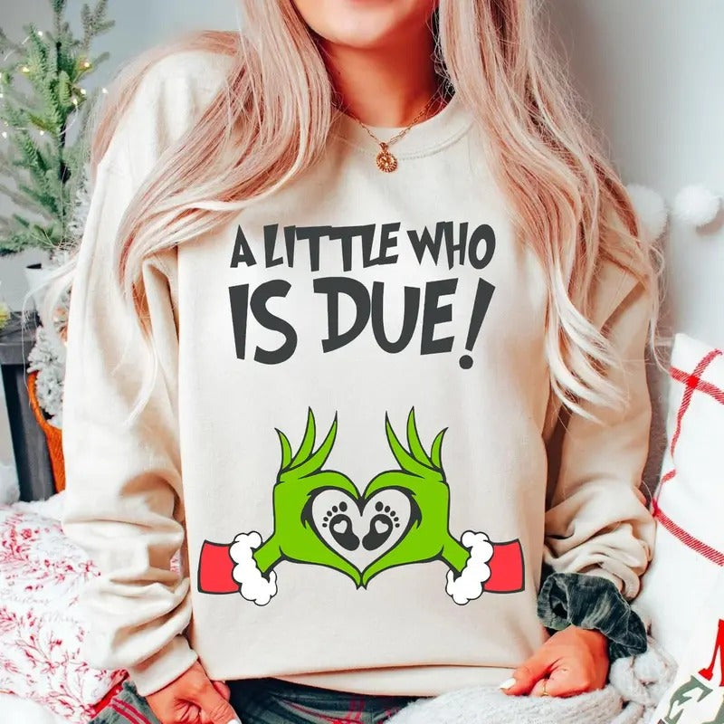 Maternity Sweater,hoodie,tshirt for Christmas and Baby Shower, Pregnancy Announcement Crewneck Sweatshirt