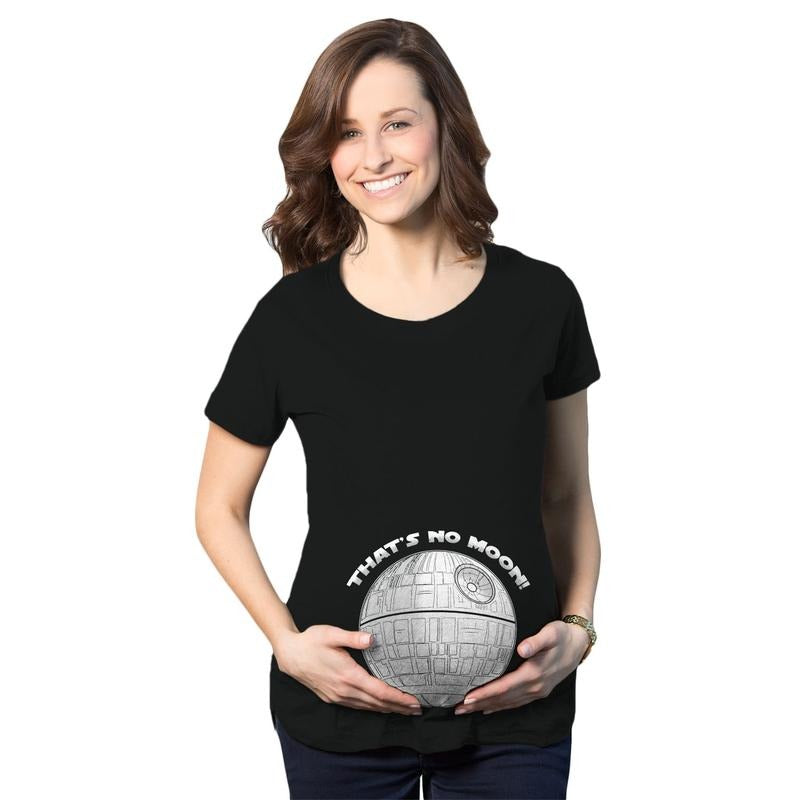 Maternity Thats No Moon Cute T Shirt Funny Pregnancy Announcement Baby Bump Tee Funny Graphic Maternity Tee Cute...