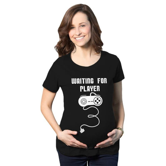 Maternity Waiting For Player Funny Pregnancy Shirt Gamer Tee Funny Graphic Maternity Tee Cute Pregnancy Tees With Plus...
