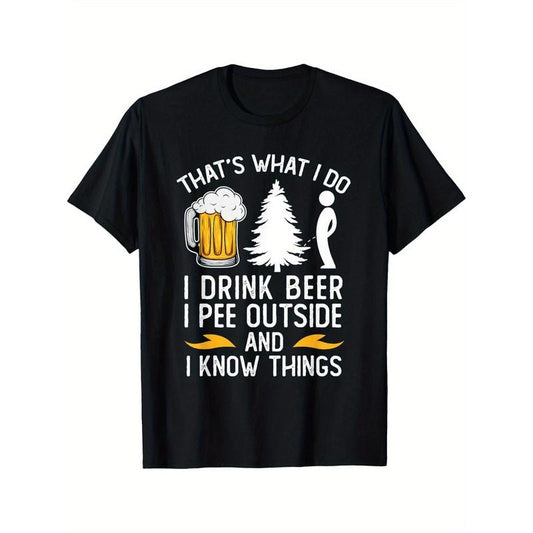 Mature Humor Crew Neck T-Shirt with Geometric Pattern - Short Sleeve Knit Cotton Regular Fit for Adults, All-Season...