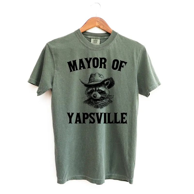 Mayor of Yapsville Funny Shirt, Raccoon Comfort Colors Shirt Hoodie, Sweatshirt | WearSparks.com