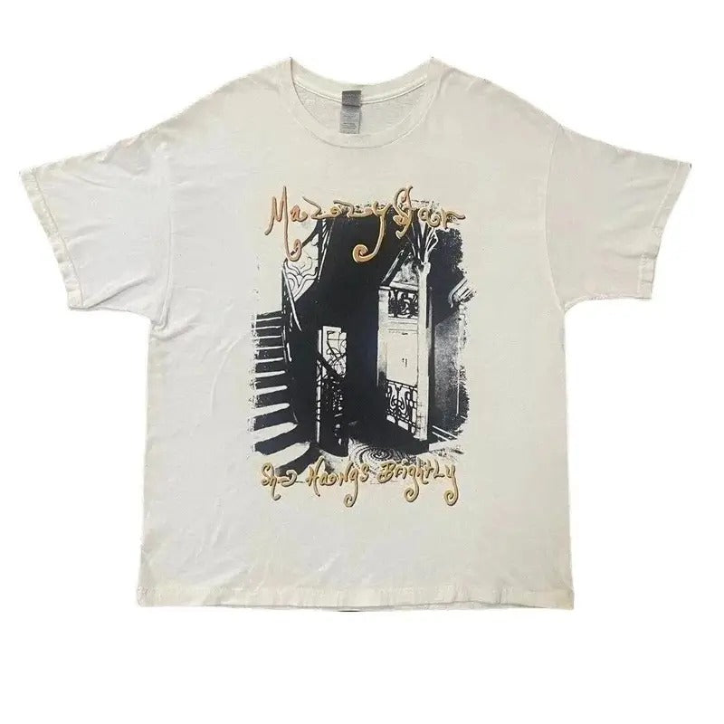 Mazzy Star White Short Sleeve T-shirt Unisex Cotton SHIRT Streetwear Hoodie, Sweatshirt | WearSparks.com