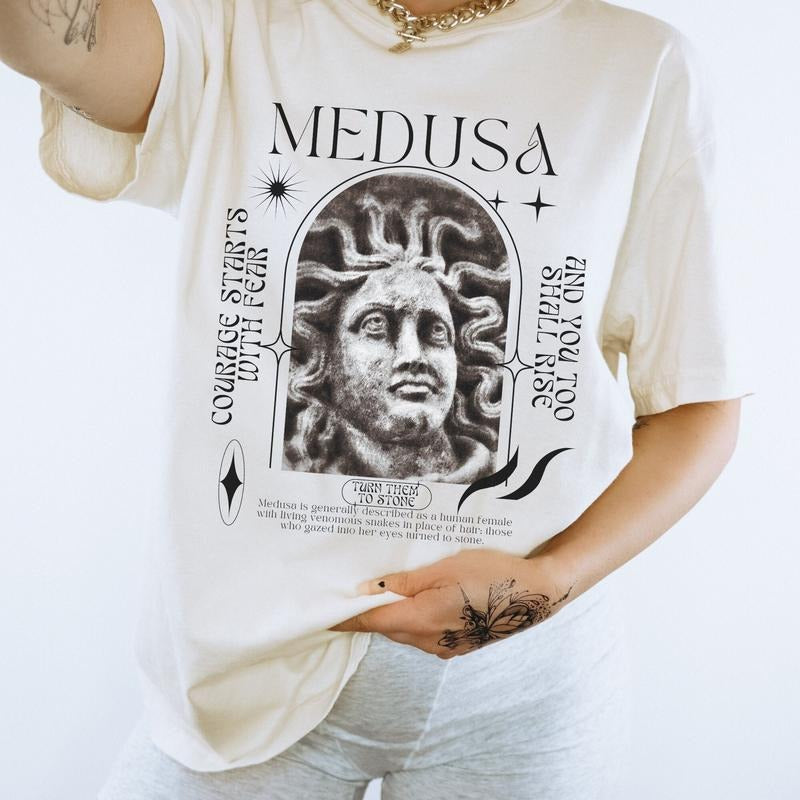 Medusa Shirt Snake T-Shirt Greek Mythology Shirt Greek Goddess Medusa Hoodie Greek Apparel Light Academia Shirt Medusa...