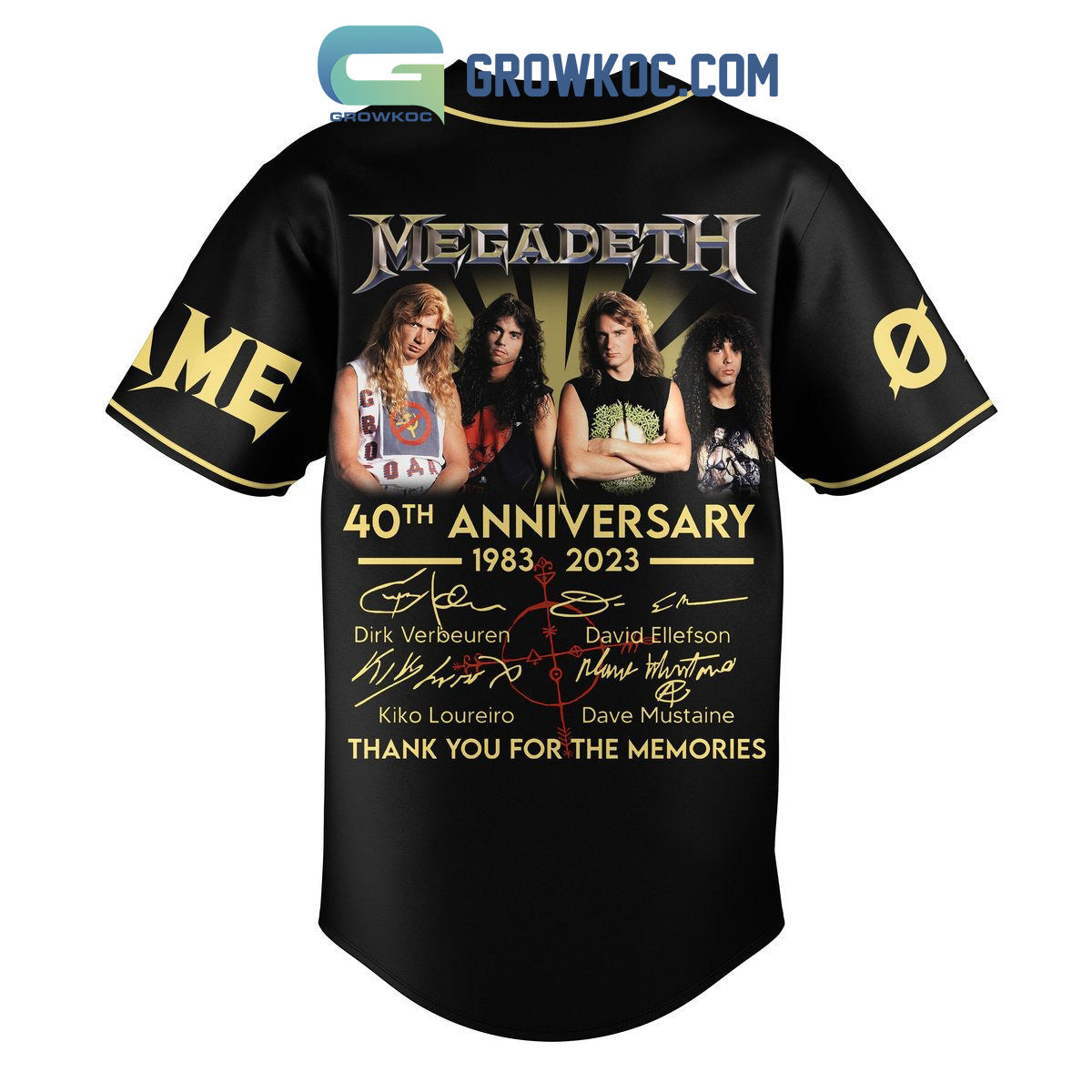 Megadeth 40th Anniversary 1983 2023 Memories Personalized Baseball Jersey