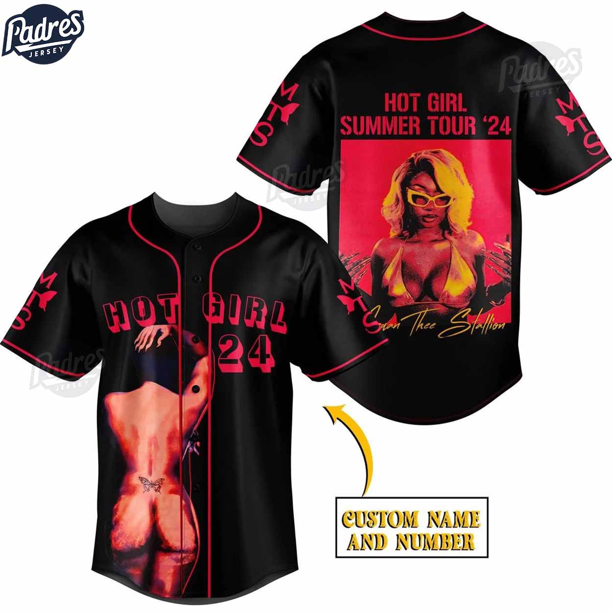 Megan Thee Stallion Hot Girl Summer Tour 2024 Baseball Jersey - Padres Jersey Oasis: Elevate Your Baseball... (Image 1)