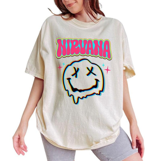 Melting Smile Face Shirt, Funny Graphic Printed Tee, Daily Basic Unhinged Shirt, Adult T-shirt, Cute Tee, Funny Sarcastic...