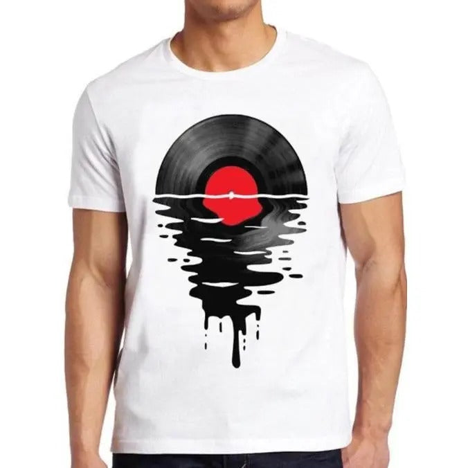 Melting Vinly T Shirt Dripping Cool Record DJ Music Gift Tee Made in USA Hoodie, Sweatshirt | WearSparks.com