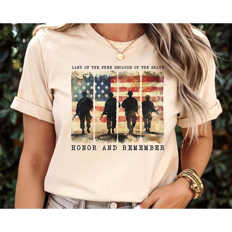 Memorial Day T Shirt, Land of the brave Sweatshirt, Patriotic American Flag hoodie, Army Shirt, Heart Memorial Day Shirt,...