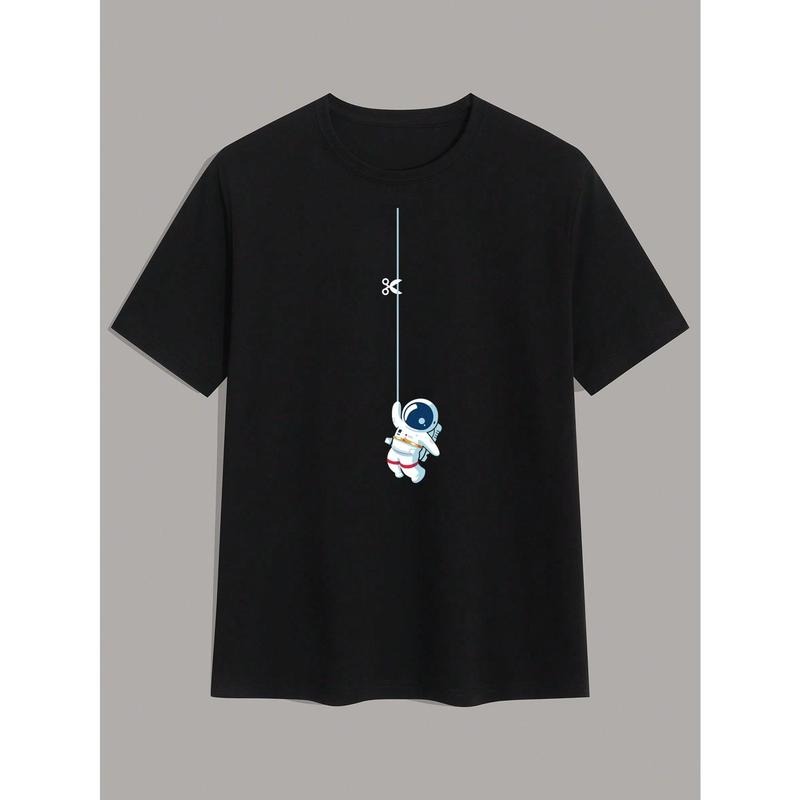 Men Astronaut Print Tee For Spring And Summer Made in USA Hoodie, Sweatshirt | WearSparks.com