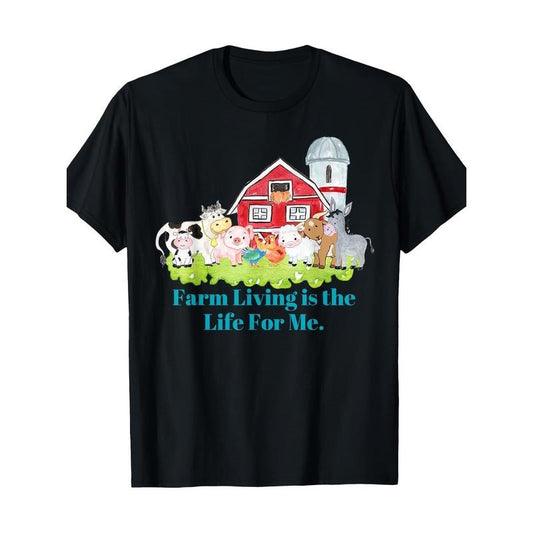 Men'S Cotton Casual T-Shirt with Farm Life Geometric Print, Round Neck, Short Sleeve, Regular Fit, Digital Heat Transfer...