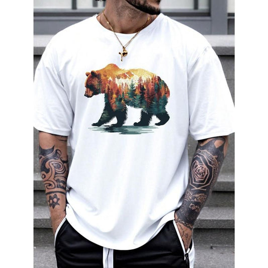 Men Simple Printed Round Neck Summer Short Sleeve T-Shirt Made in USA Hoodie, Sweatshirt | WearSparks.com