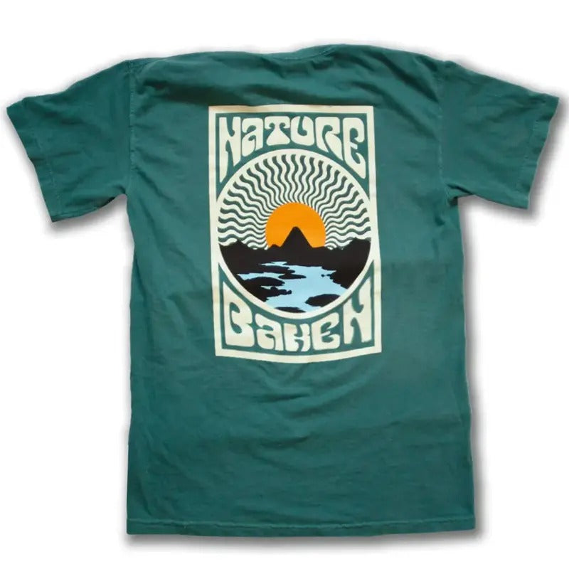 Men Vintage Casual Sunset Woods Nature Print T-shirt Menswear Top Tshirt Streetwear Hoodie, Sweatshirt | WearSparks.com