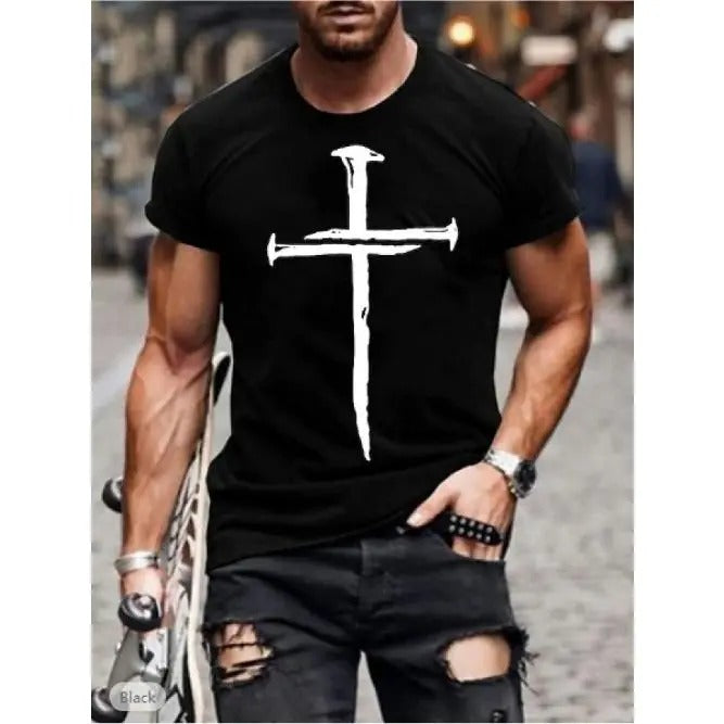Men's 3D Graphic Red Summer Short Sleeve Comfortable Vacation Tee ShirtMade in USA Hoodie, Sweatshirt | WearSparks.com