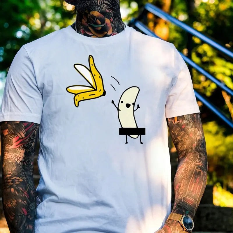 Men's A Peeled Banana Sexy Cartoon  Graphic  Print T-shirt, Sweatshirt, Hoodie Unisex Shirt, Naughty Clothes Men 