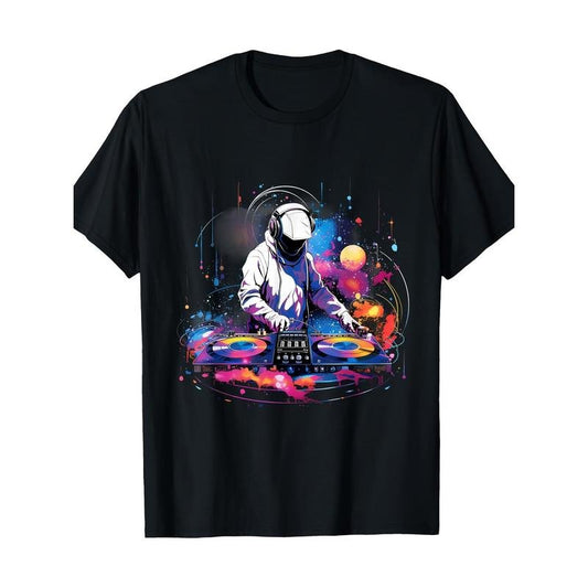 Men's Astronaut DJ Graphic Tee - 100% Cotton, Short Sleeve, Crew Neck, Casual Fit T-Shirt | Breathable & Soft | Machine...