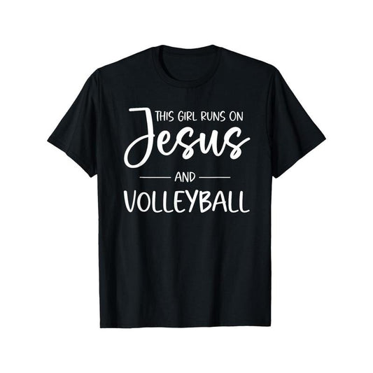 Men's Breathable Cotton Volleyball & Jesus Graphic Tee - Casual Round Neck Short Sleeve T-Shirt for Summer made in usa...