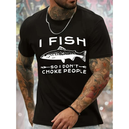 Men's Breathable Fish Print T-Shirt
