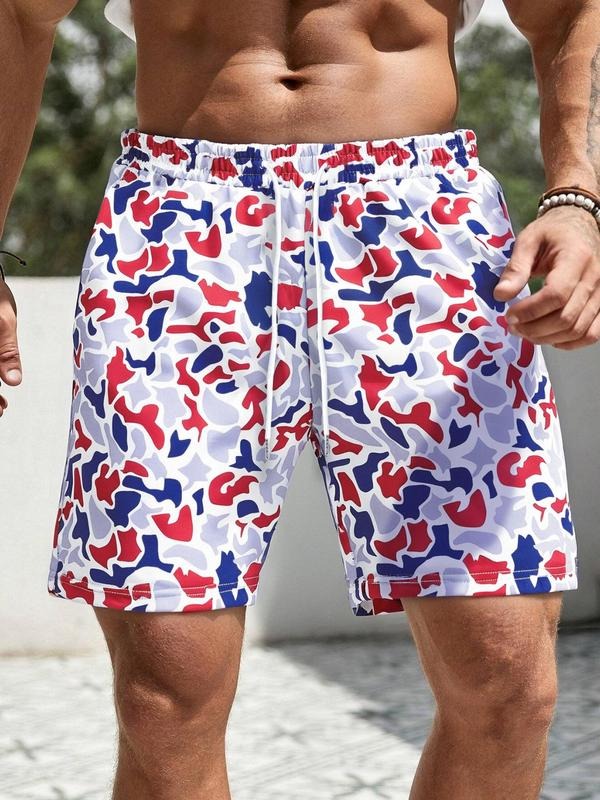 Men's Camo Print Shorts, Regular Fit Casual Street Comfy Breathable Shorts for Summer, Men's Bottoms for Daily Wear...