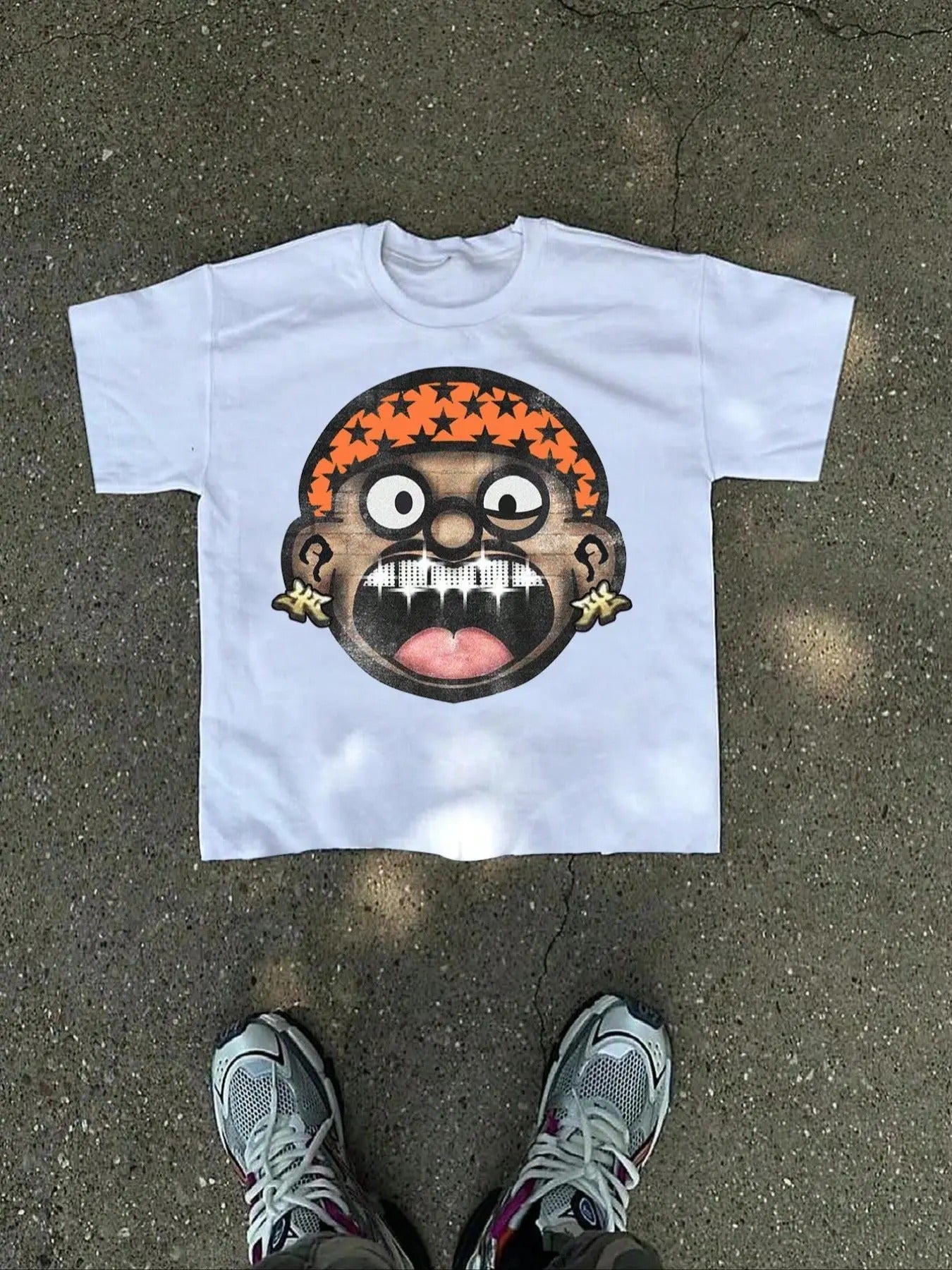 Men's Cartoon Print Round Neck Tee, Regular Fit Casual Short Sleeve Crew Neck T-Shirt for Summer, Fashion Men's Top for...