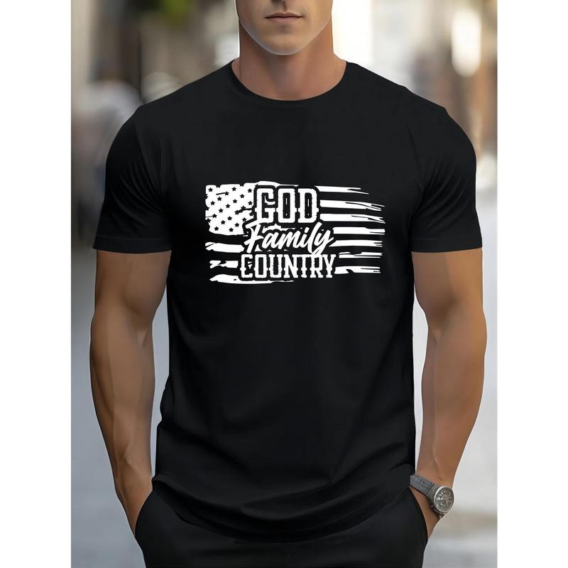 Men's Casual & Sporty T-Shirt With Patriotic Print