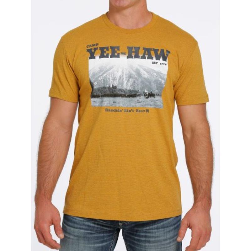 Men's Cinch Gold T-Shirt, Ranchin' Ain't Easy Graphic, Western Cowboy Workwear Hoodie, Sweatshirt | WearSparks.com
