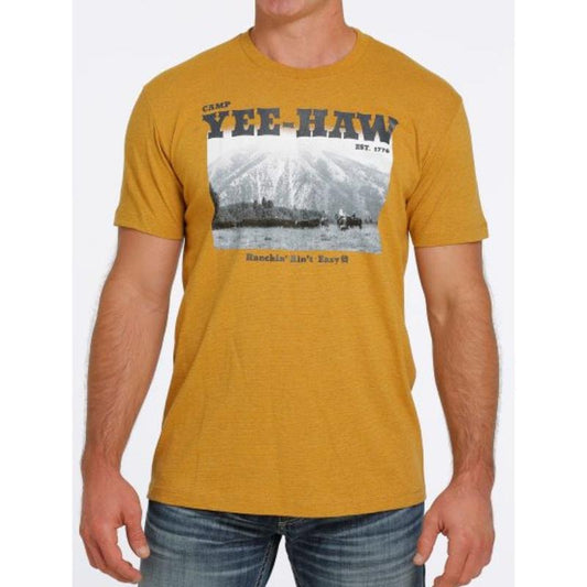 Men's Cinch Gold T-Shirt, Ranchin' Ain't Easy Graphic, Western Cowboy Workwear Hoodie, Sweatshirt | WearSparks.com