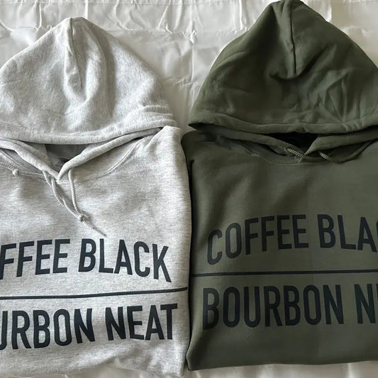 Men's Coffee Black Bourbon Neat Hoodie Bourbon Hoodie T-Shirts, Sweatshirt | WearSparks.com